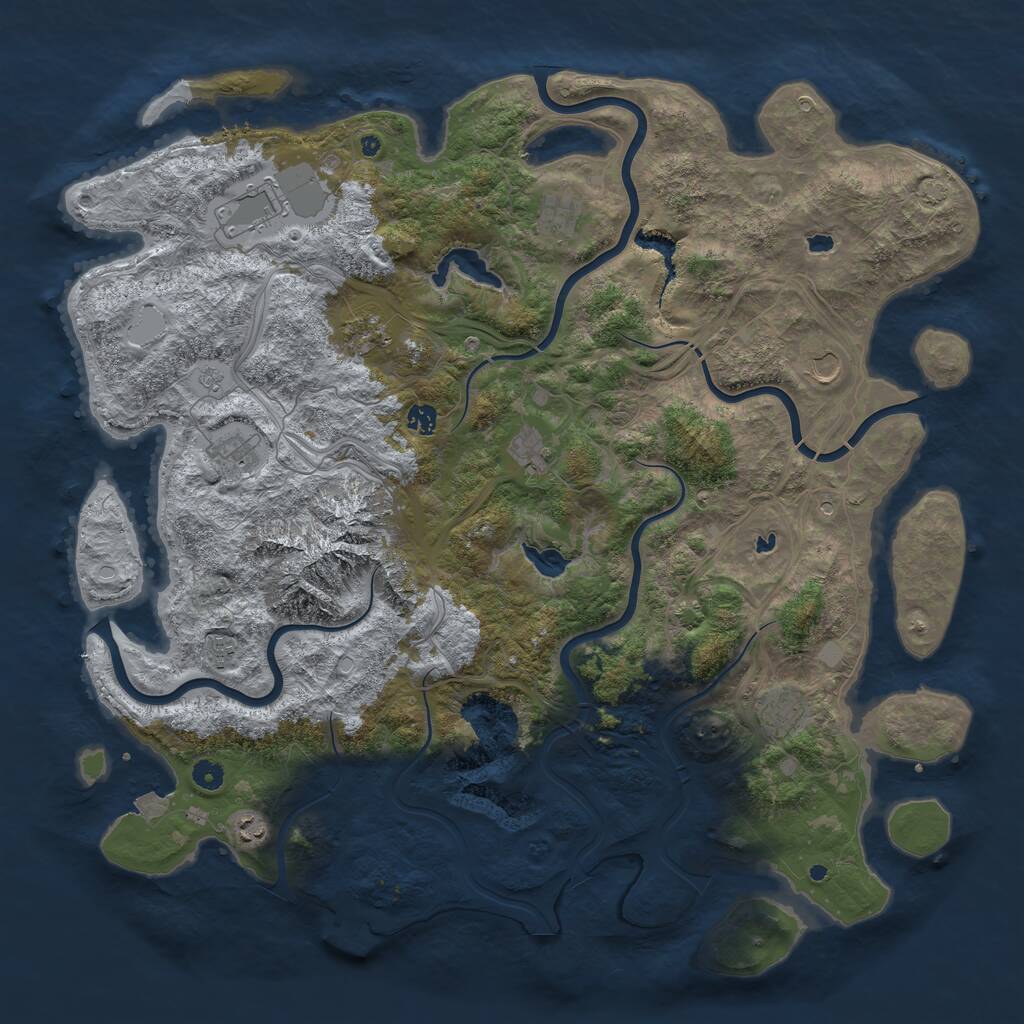 Rust Map: Procedural Map, Size: 5000, Seed: 5786427, 15 Monuments