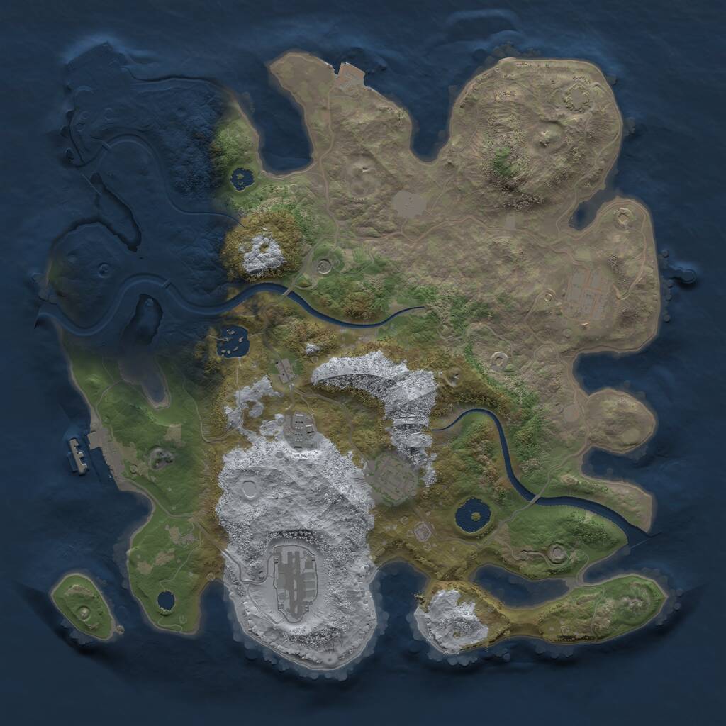 Rust Map: Procedural Map, Size: 3250, Seed: 686022758, 10 Monuments