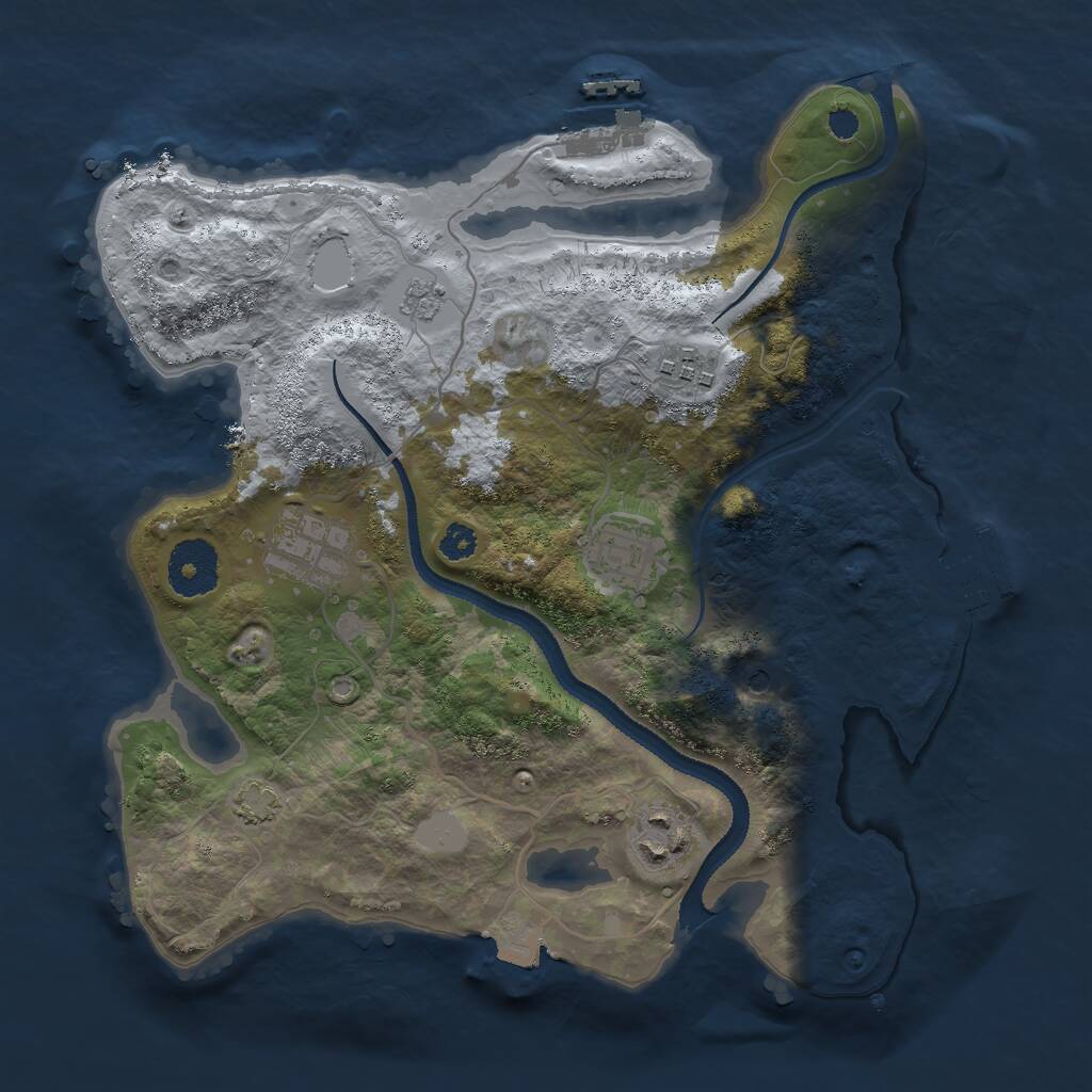 Rust Map: Procedural Map, Size: 3000, Seed: 994774444, 10 Monuments