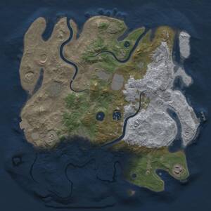 Thumbnail Rust Map: Procedural Map, Size: 3500, Seed: 1714207793, 14 Monuments