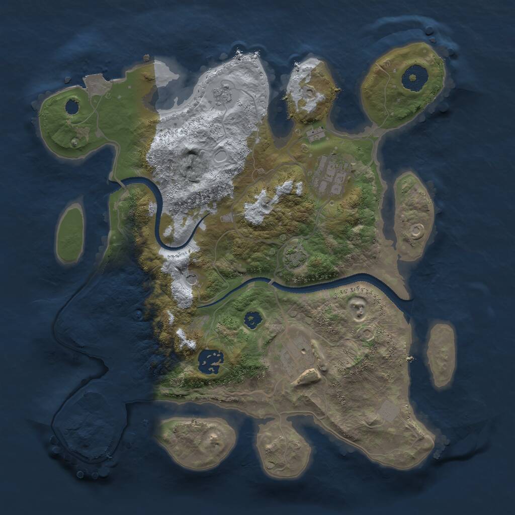 Rust Map: Procedural Map, Size: 3000, Seed: 20538, 7 Monuments