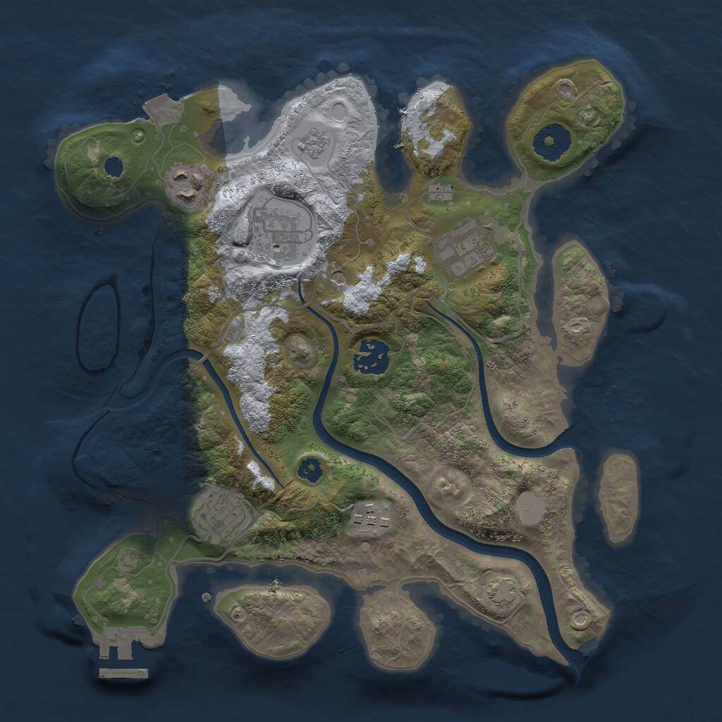 Rust Map: Procedural Map, Size: 3000, Seed: 20538, 11 Monuments