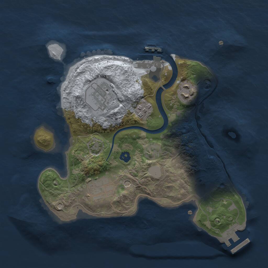 Rust Map: Procedural Map, Size: 2500, Seed: 153657, 9 Monuments