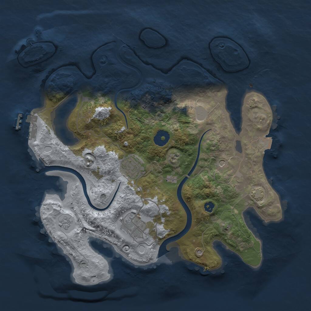 Rust Map: Procedural Map, Size: 2975, Seed: 347116452, 8 Monuments