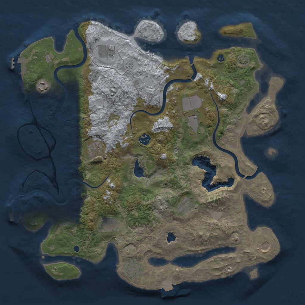 Rust Map: Procedural Map, Size: 4096, Seed: 95283365, 16 Monuments