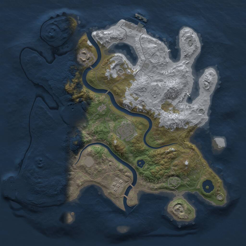 Rust Map: Procedural Map, Size: 3000, Seed: 836864833, 10 Monuments