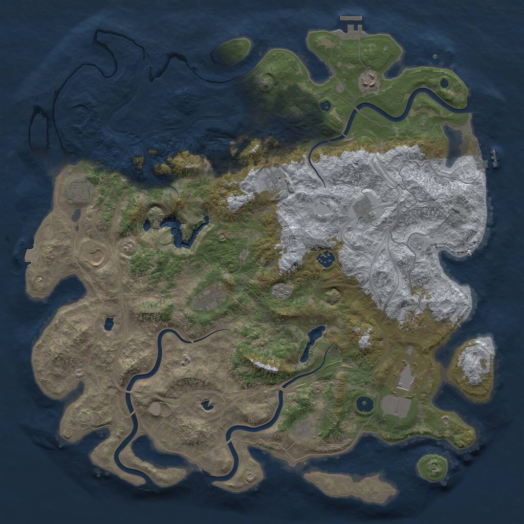 Rust Map: Procedural Map, Size: 4800, Seed: 132954688, 17 Monuments