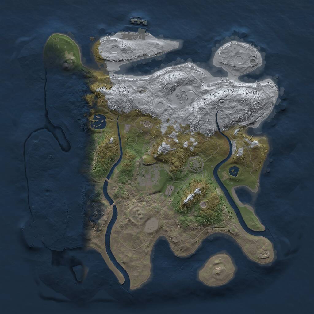 Rust Map: Procedural Map, Size: 3000, Seed: 4168518, 9 Monuments