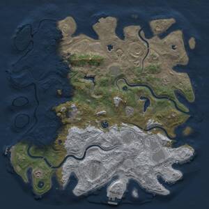Thumbnail Rust Map: Procedural Map, Size: 4500, Seed: 161951148, 16 Monuments