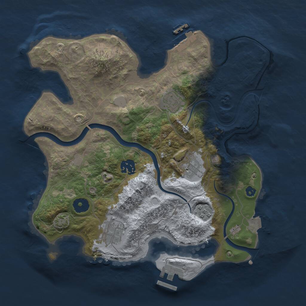 Rust Map: Procedural Map, Size: 3000, Seed: 700831, 9 Monuments