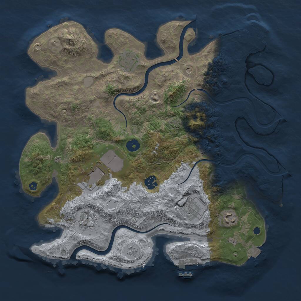 Rust Map: Procedural Map, Size: 3500, Seed: 1770755005, 13 Monuments