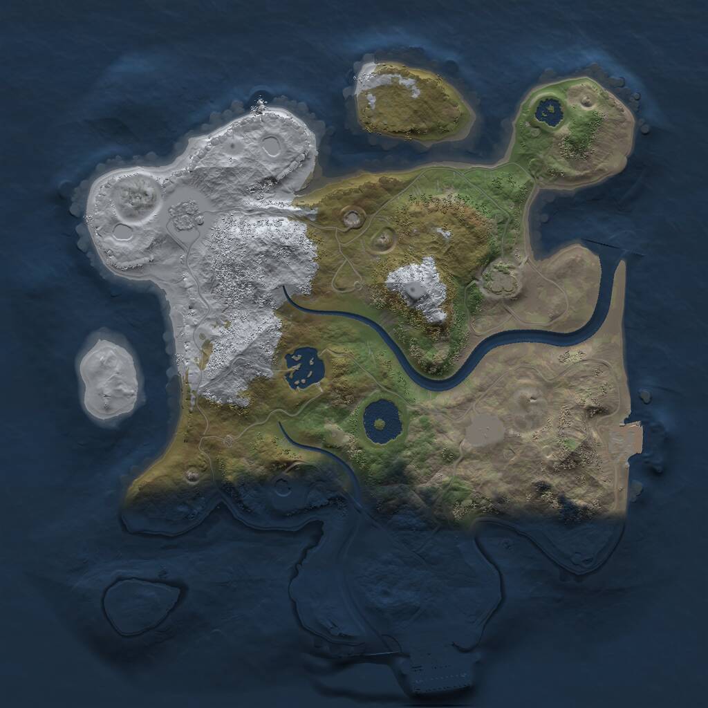 Rust Map: Procedural Map, Size: 2600, Seed: 609356222, 6 Monuments