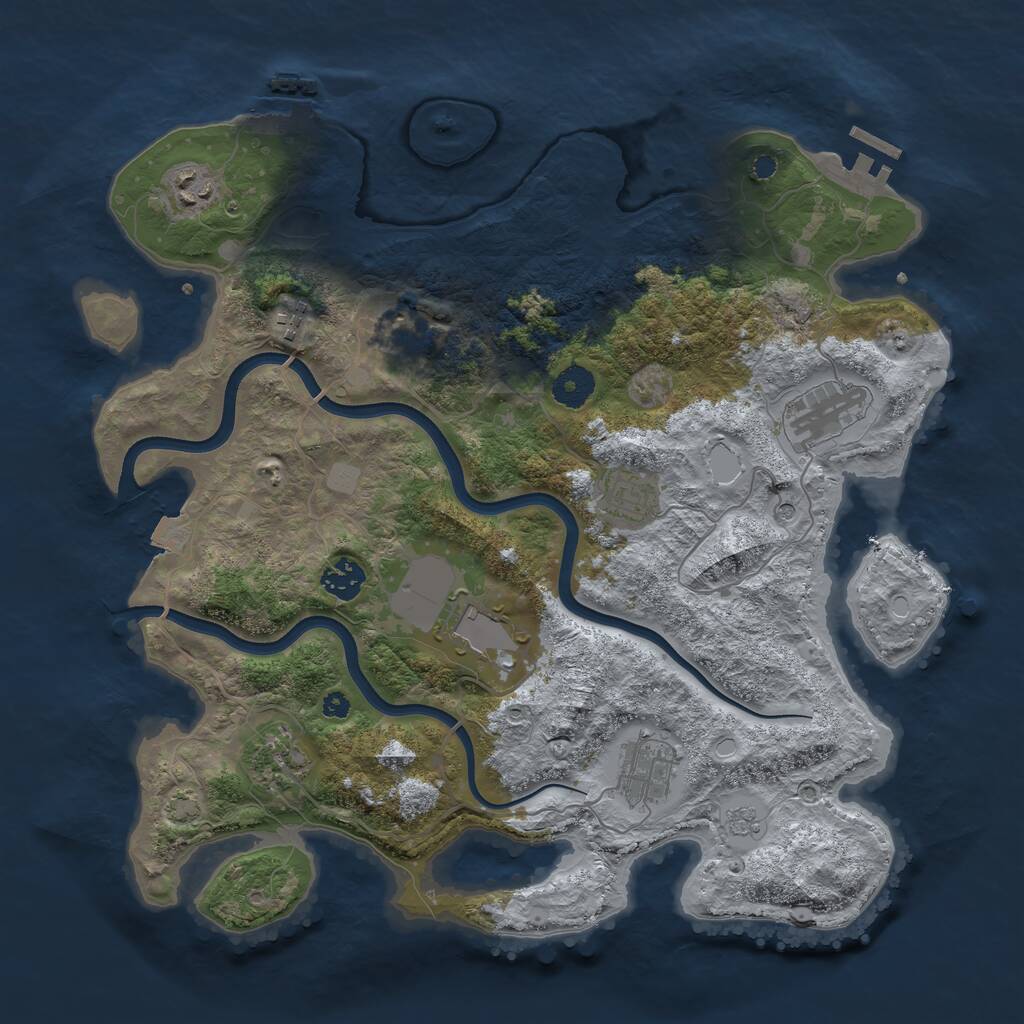 Rust Map: Procedural Map, Size: 3750, Seed: 1213971862, 15 Monuments