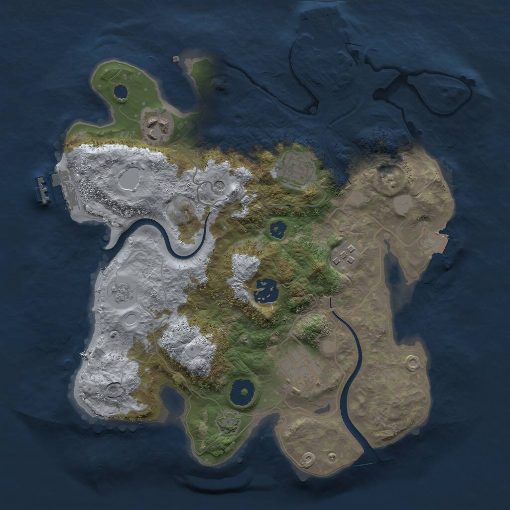 Rust Map: Procedural Map, Size: 3000, Seed: 345698, 11 Monuments