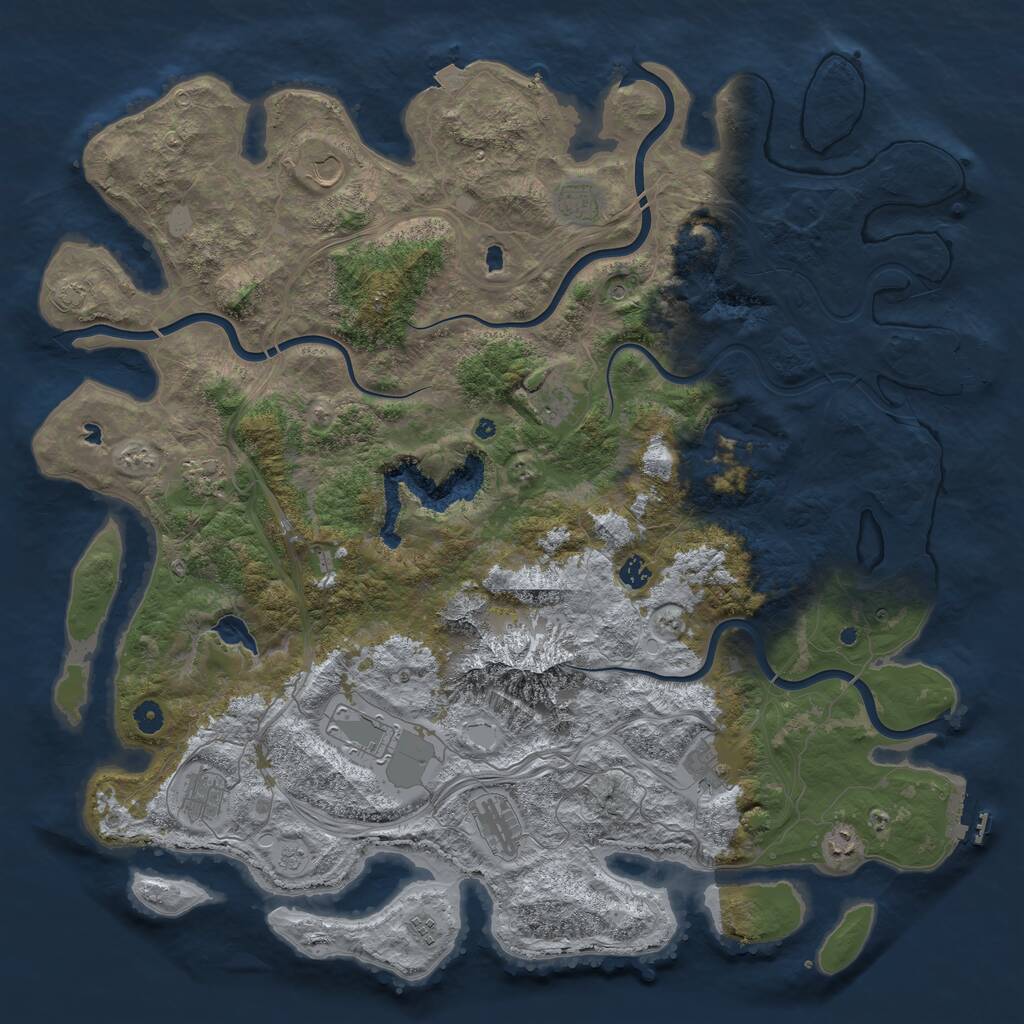 Rust Map: Procedural Map, Size: 5000, Seed: 3050500, 17 Monuments