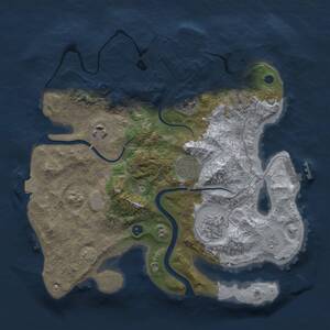 Thumbnail Rust Map: Procedural Map, Size: 3000, Seed: 1706550168, 9 Monuments