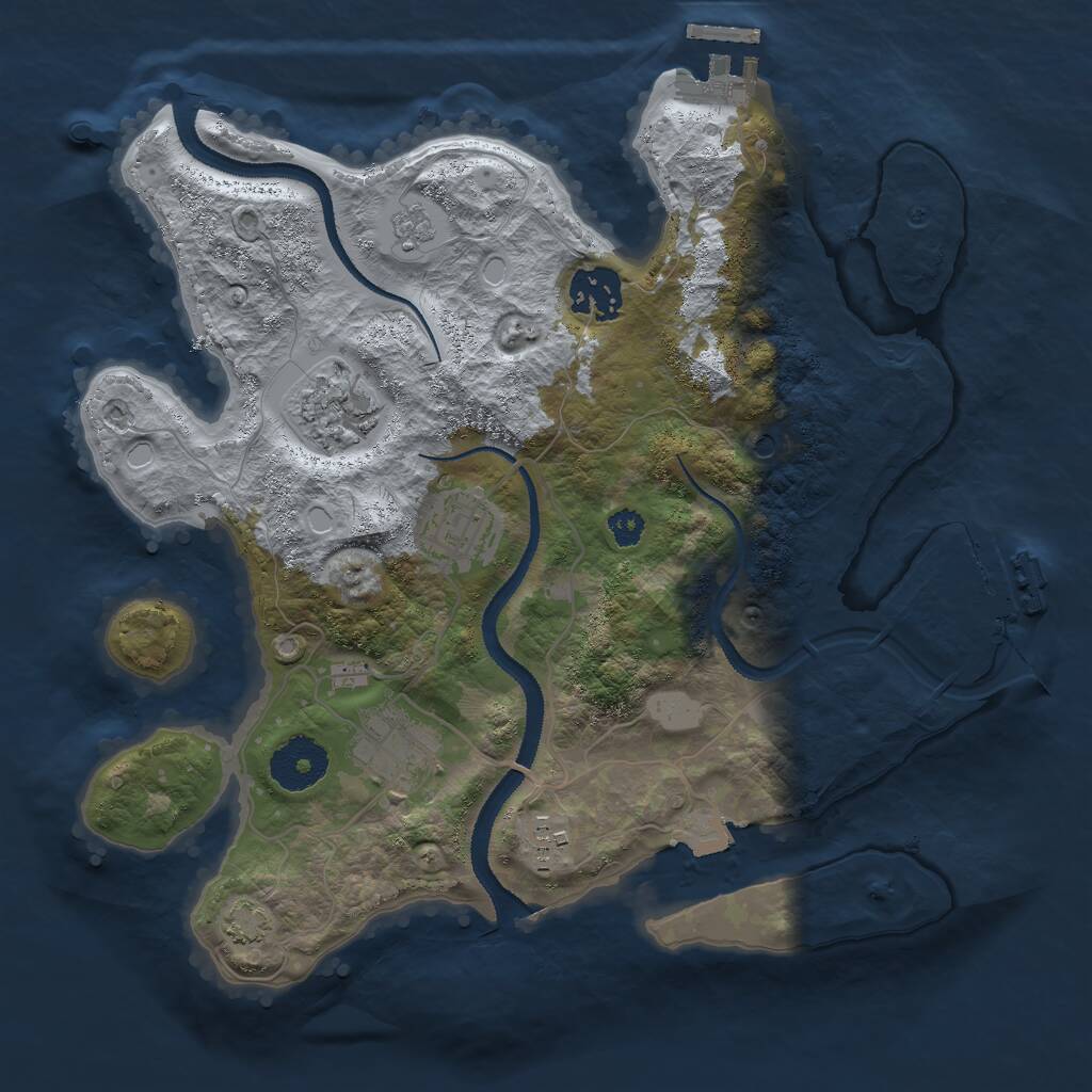 Rust Map: Procedural Map, Size: 3000, Seed: 1884813021, 11 Monuments
