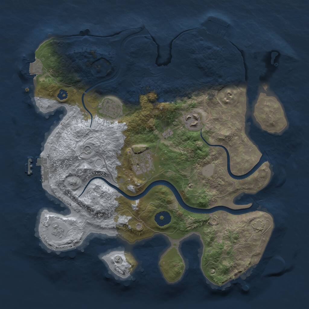 Rust Map: Procedural Map, Size: 3000, Seed: 195300821, 9 Monuments