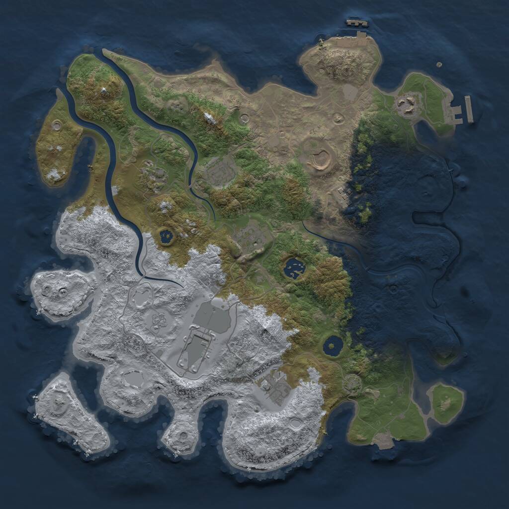 Rust Map: Procedural Map, Size: 3800, Seed: 6900, 15 Monuments