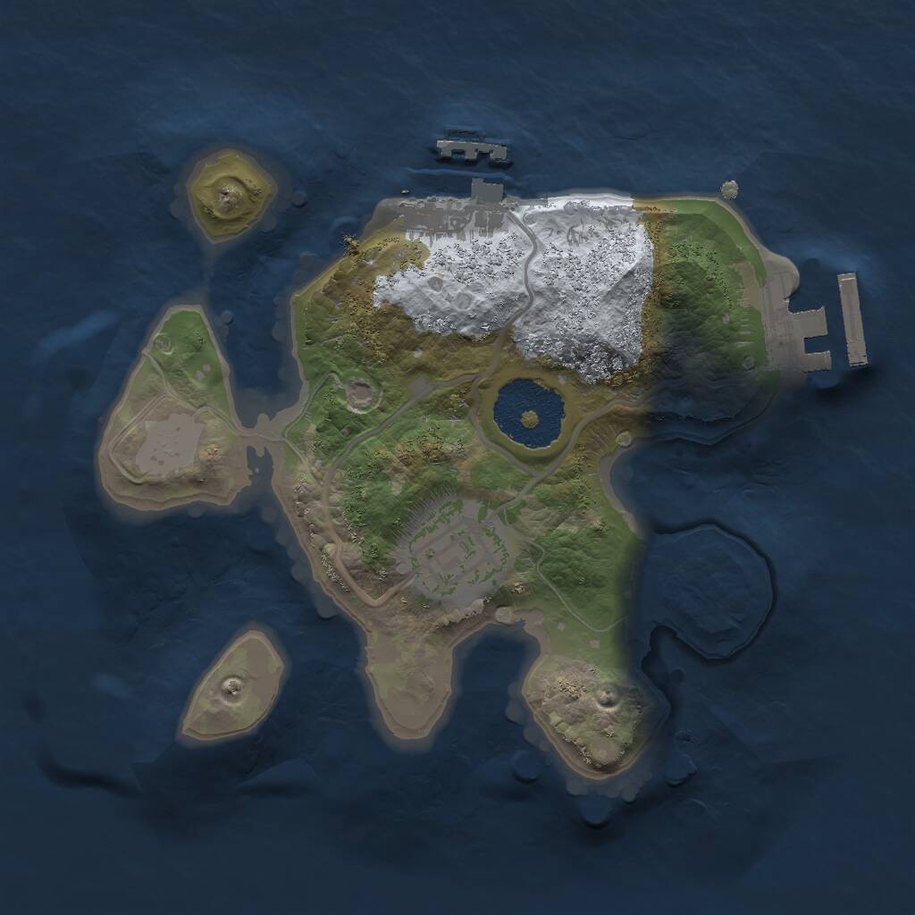 Rust Map: Procedural Map, Size: 2000, Seed: 6298, 4 Monuments