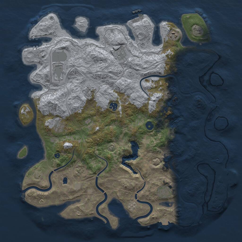 Rust Map: Procedural Map, Size: 4433, Seed: 856901493, 14 Monuments