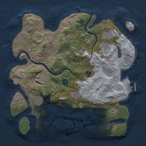 Thumbnail Rust Map: Procedural Map, Size: 3700, Seed: 1706918316, 15 Monuments