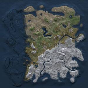 Thumbnail Rust Map: Procedural Map, Size: 4500, Seed: 1358270934, 12 Monuments