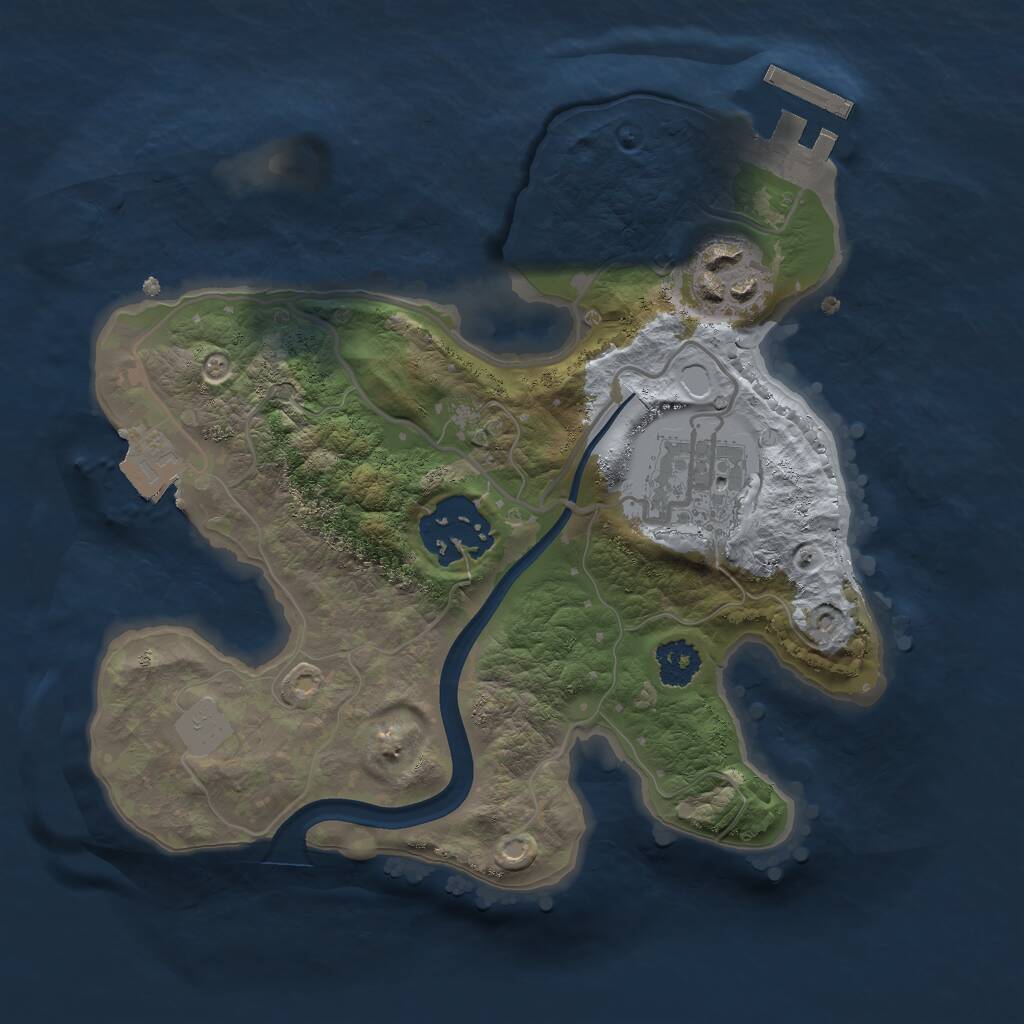 Rust Map: Procedural Map, Size: 2250, Seed: 1356377440, 5 Monuments