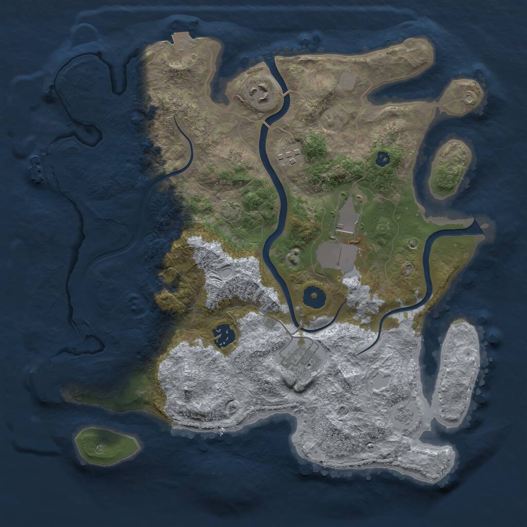 Rust Map: Procedural Map, Size: 3500, Seed: 1471533263, 11 Monuments