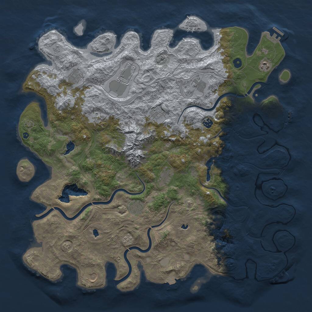 Rust Map: Procedural Map, Size: 5000, Seed: 636776171, 17 Monuments