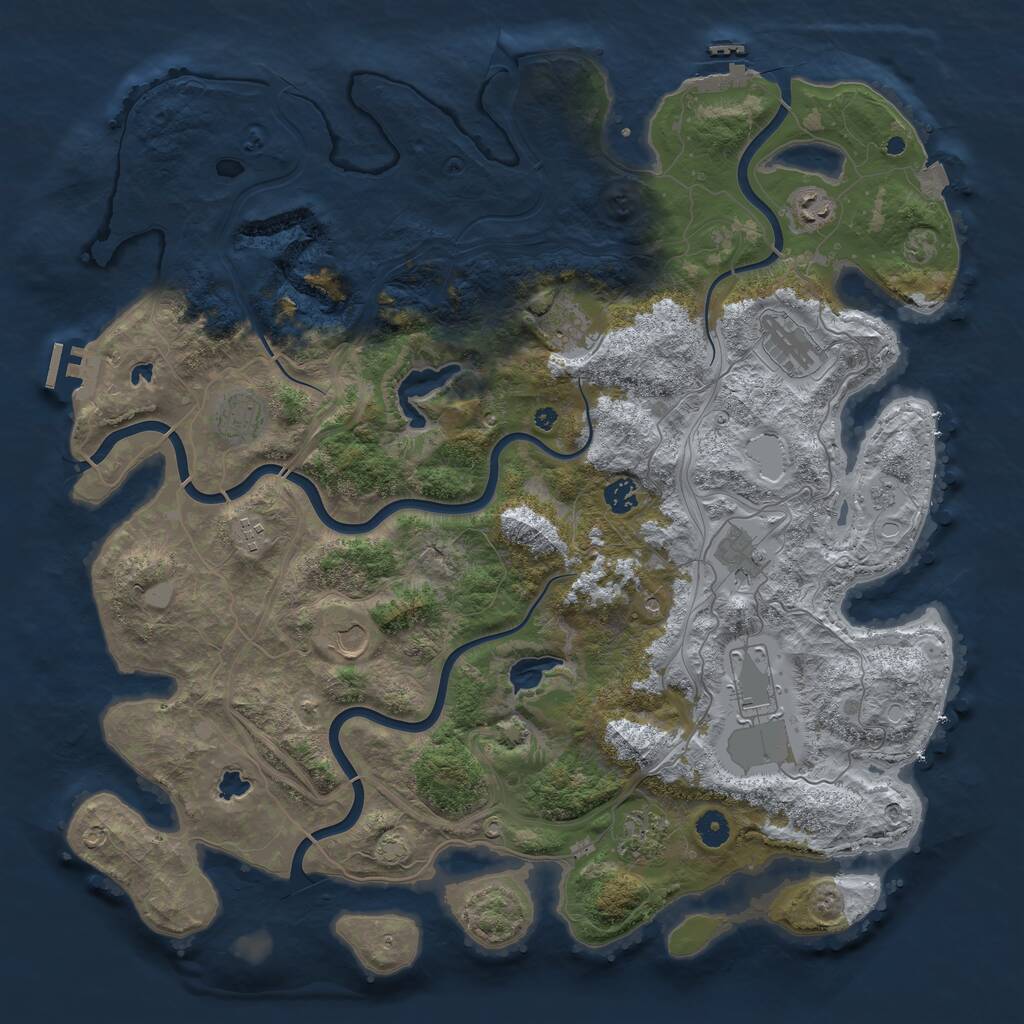 Rust Map: Procedural Map, Size: 4500, Seed: 580029752, 16 Monuments