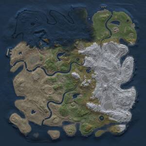 Thumbnail Rust Map: Procedural Map, Size: 4500, Seed: 580029752, 16 Monuments