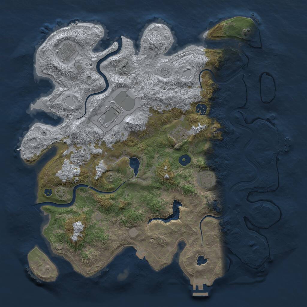 Rust Map: Procedural Map, Size: 4000, Seed: 1987475276, 12 Monuments