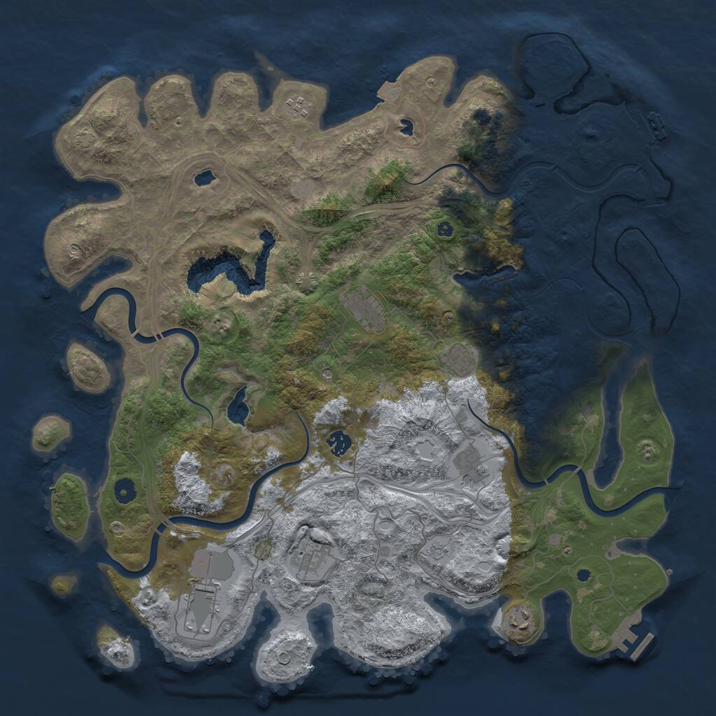 Rust Map: Procedural Map, Size: 4500, Seed: 22000, 14 Monuments