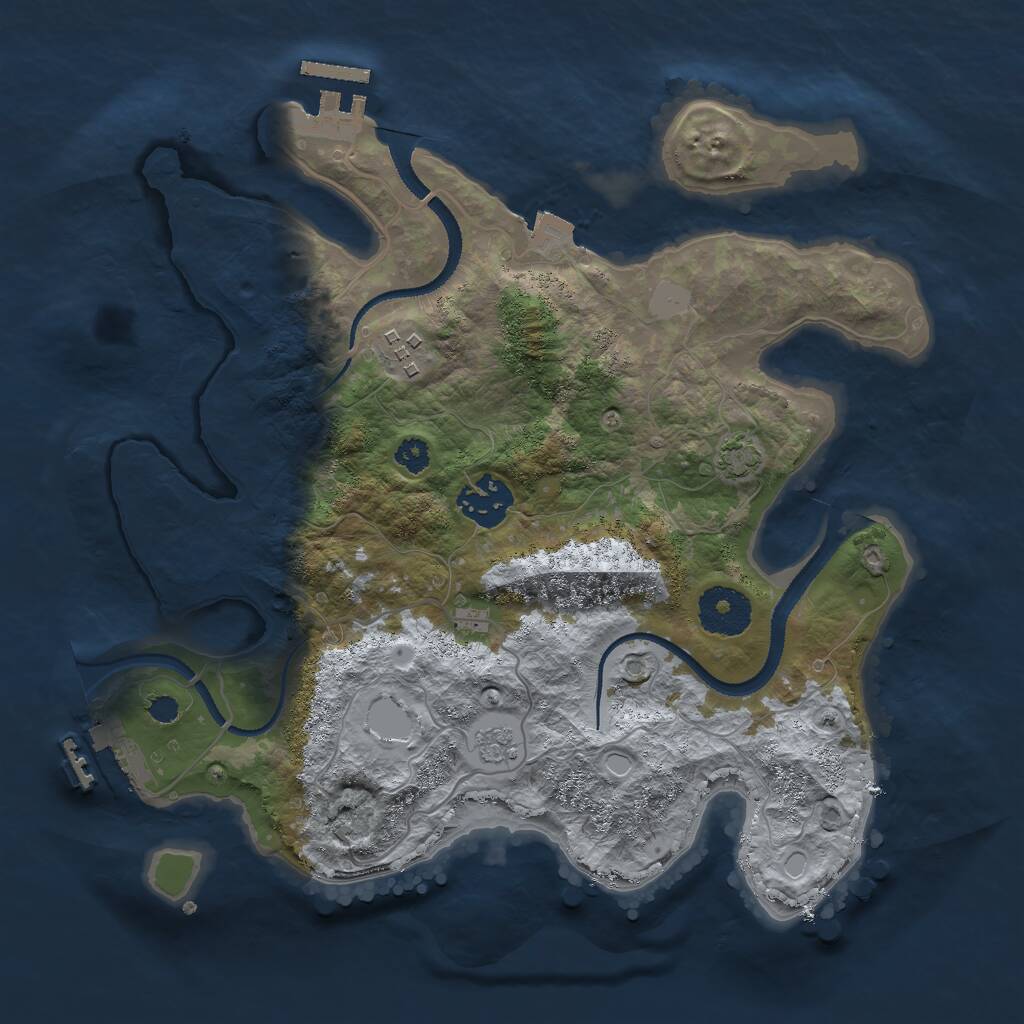 Rust Map: Procedural Map, Size: 3000, Seed: 36027147, 7 Monuments