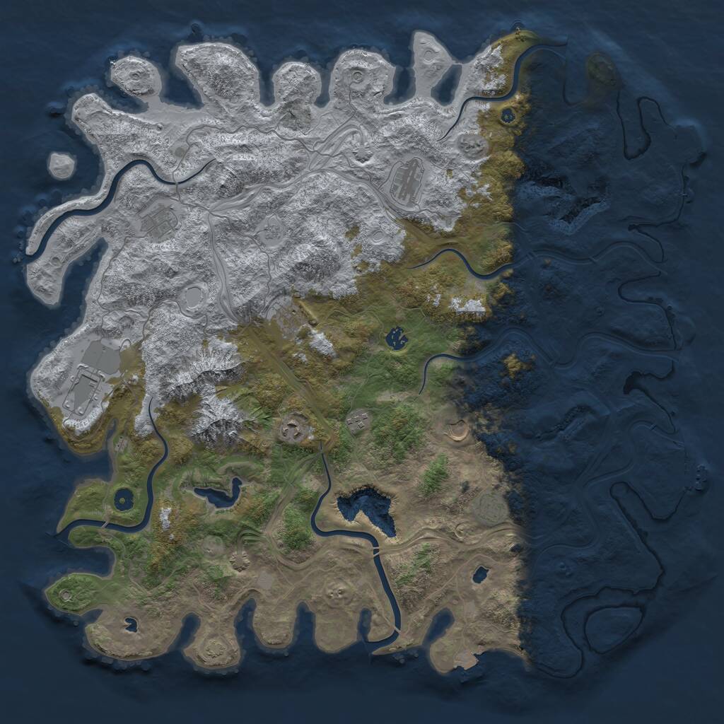 Rust Map: Procedural Map, Size: 5100, Seed: 38886618, 15 Monuments