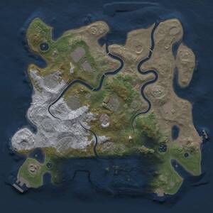 Thumbnail Rust Map: Procedural Map, Size: 3700, Seed: 1546988162, 16 Monuments