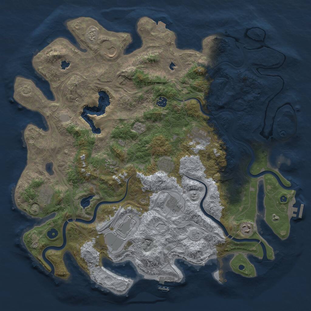 Rust Map: Procedural Map, Size: 4500, Seed: 1117194444, 16 Monuments