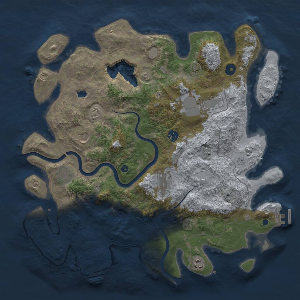 Rust Map: Procedural Map, Size: 4000, Seed: 5648534, 13 Monuments