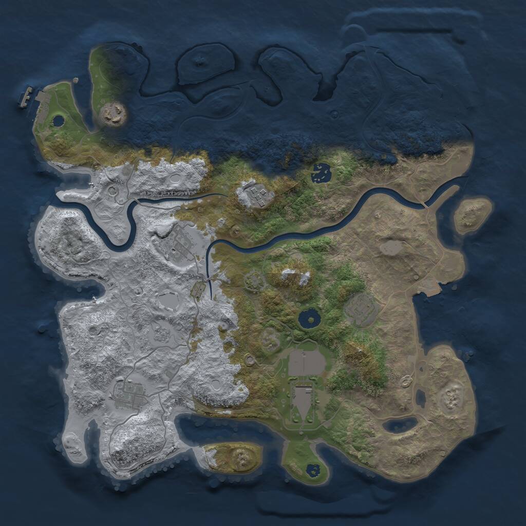 Rust Map: Procedural Map, Size: 3750, Seed: 37559948, 13 Monuments