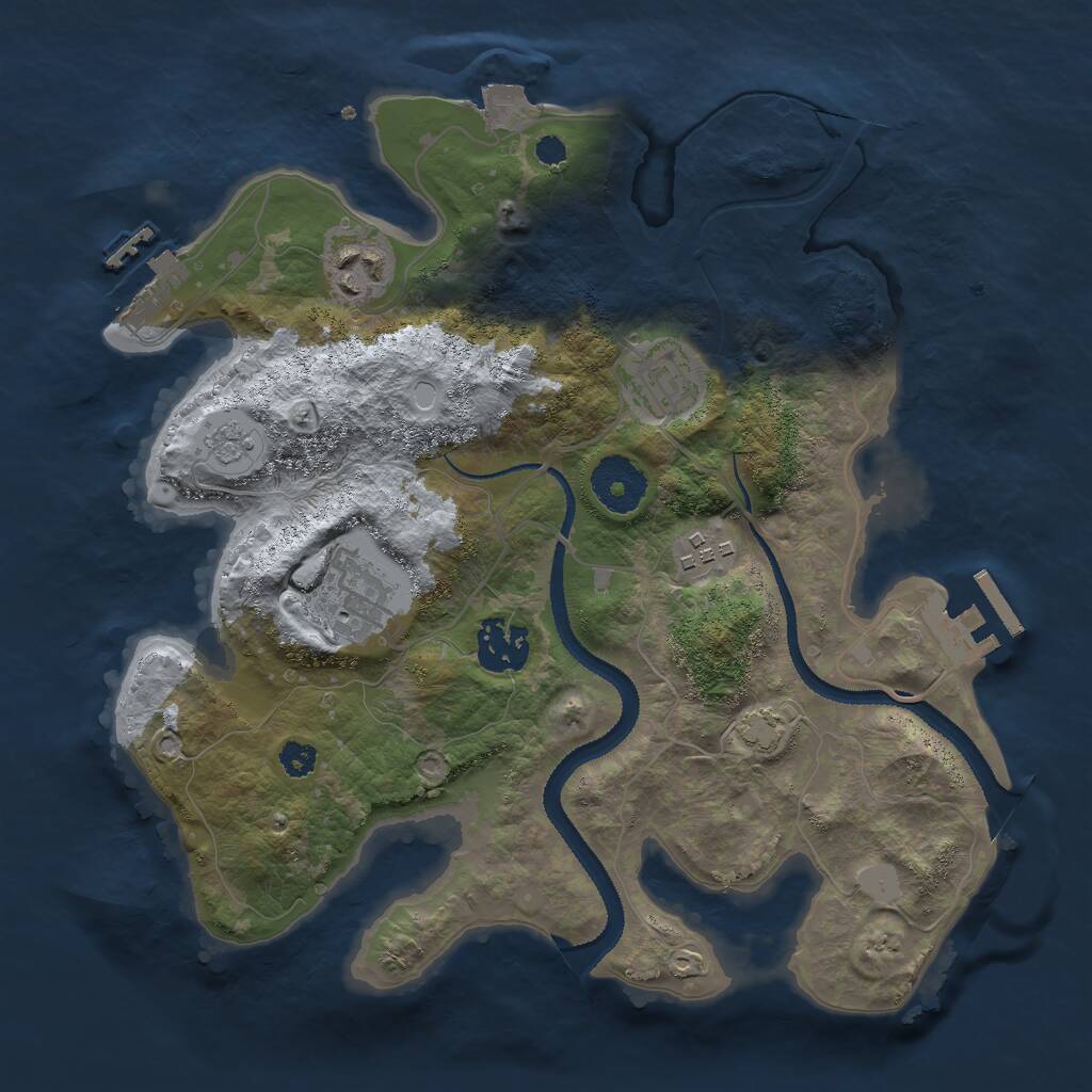 Rust Map: Procedural Map, Size: 3000, Seed: 2003437330, 10 Monuments