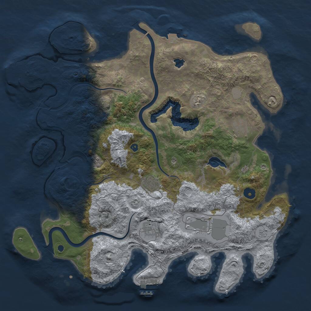 Rust Map: Procedural Map, Size: 4000, Seed: 61698661, 11 Monuments