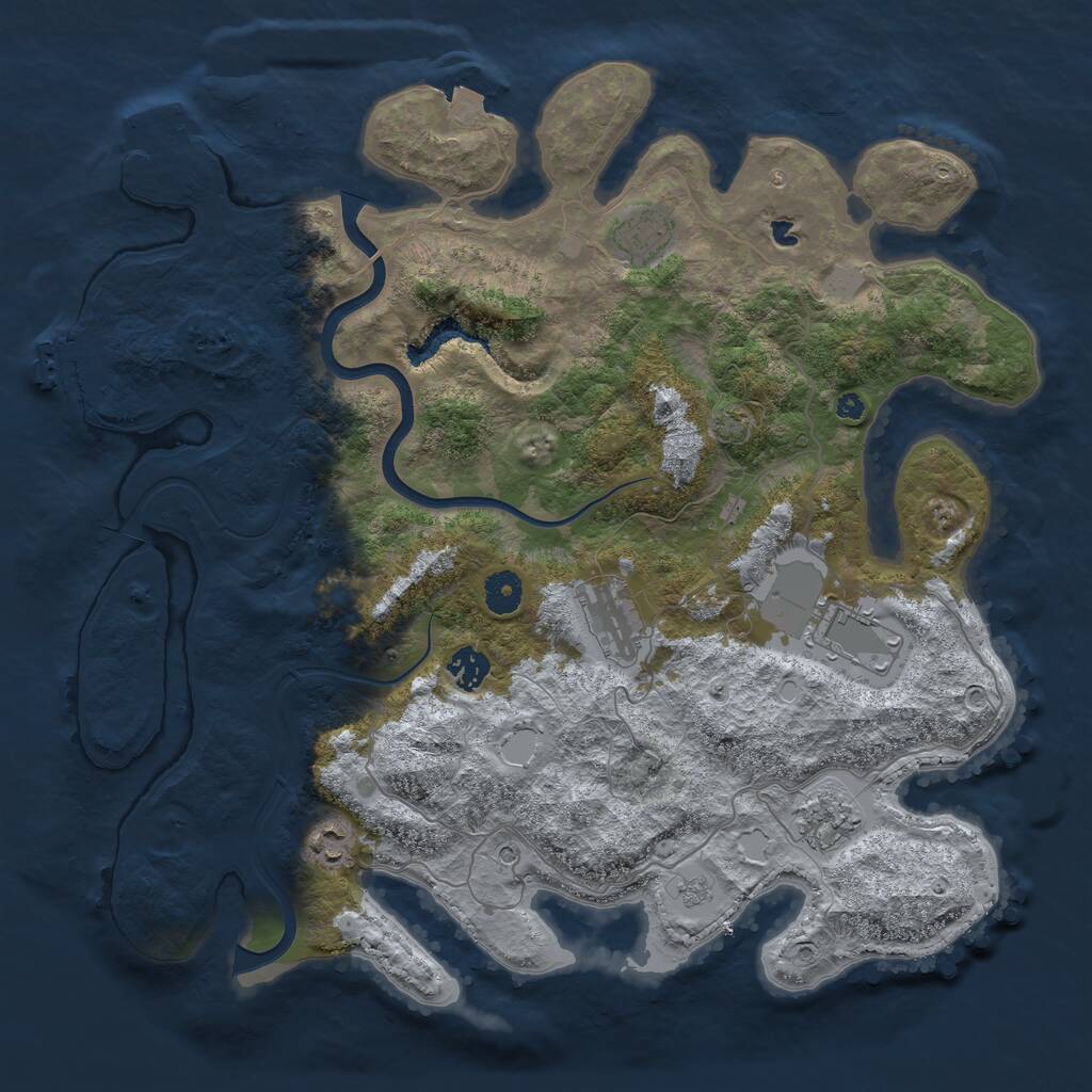 Rust Map: Procedural Map, Size: 4000, Seed: 867309, 12 Monuments