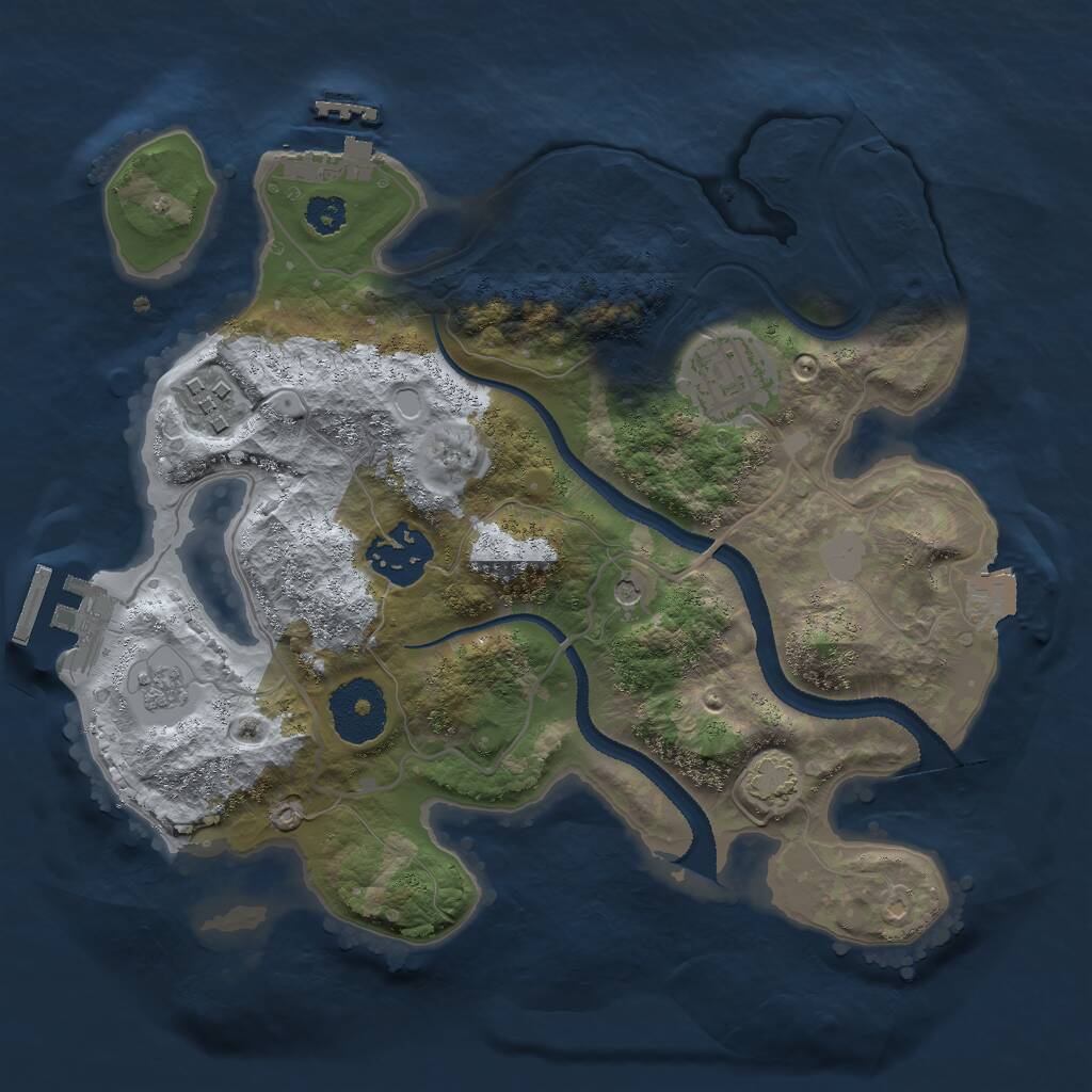 Rust Map: Procedural Map, Size: 2700, Seed: 800233603, 9 Monuments