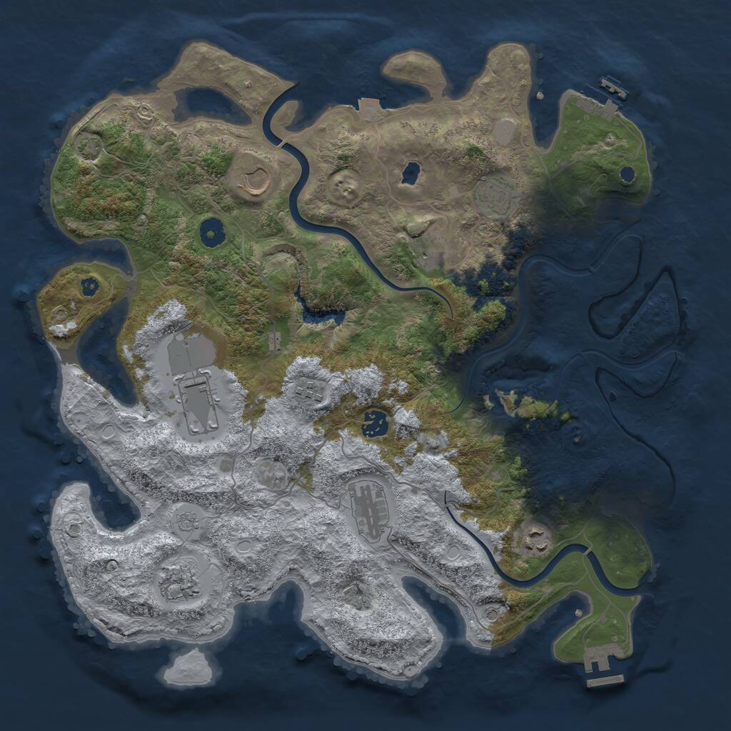 Rust Map: Procedural Map, Size: 4000, Seed: 4284050, 15 Monuments