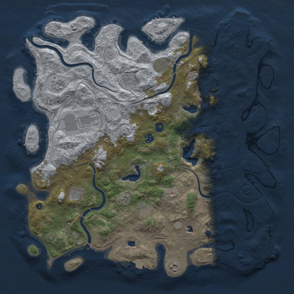 Rust Map: Procedural Map, Size: 4600, Seed: 818132, 15 Monuments