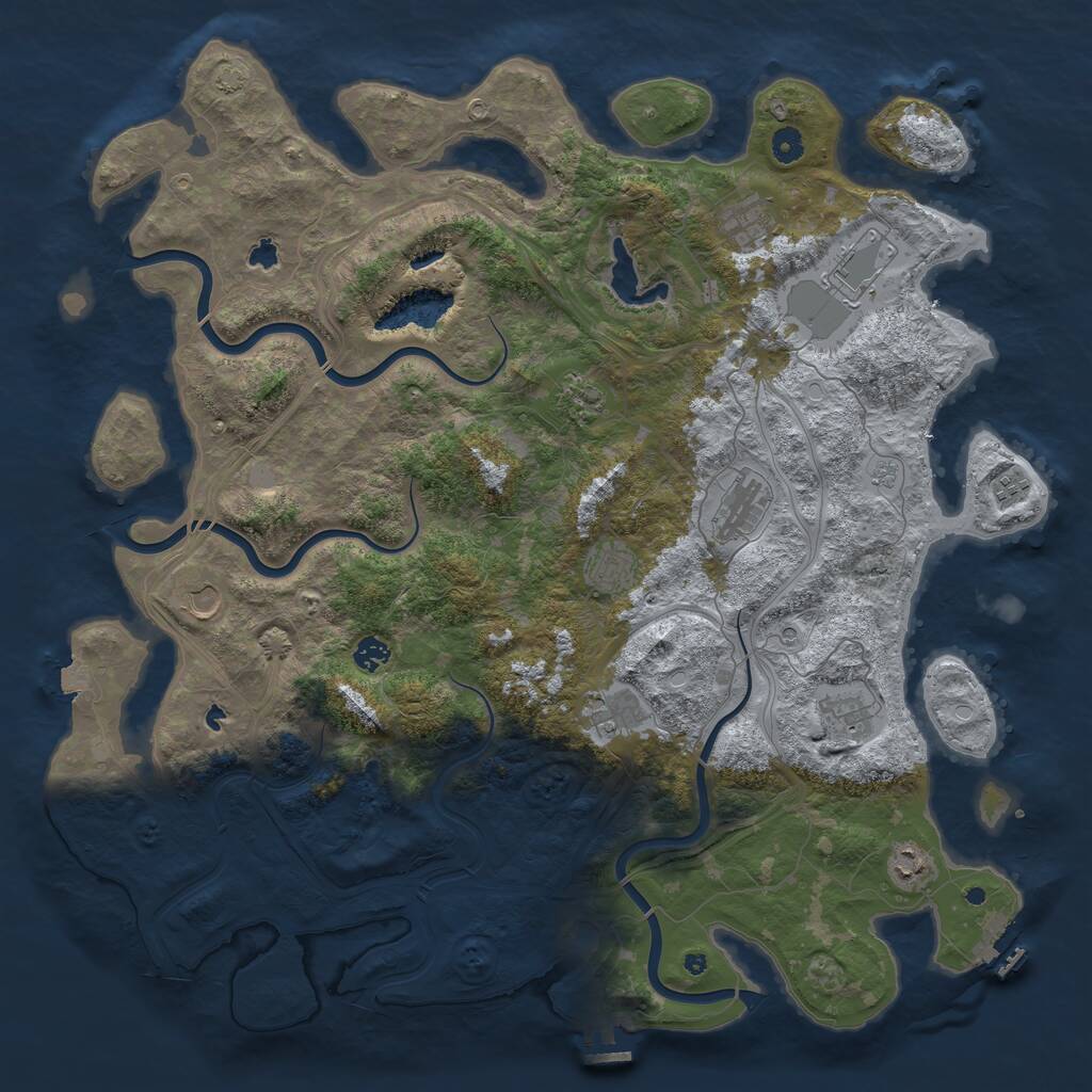 Rust Map: Procedural Map, Size: 4800, Seed: 1691477260, 17 Monuments