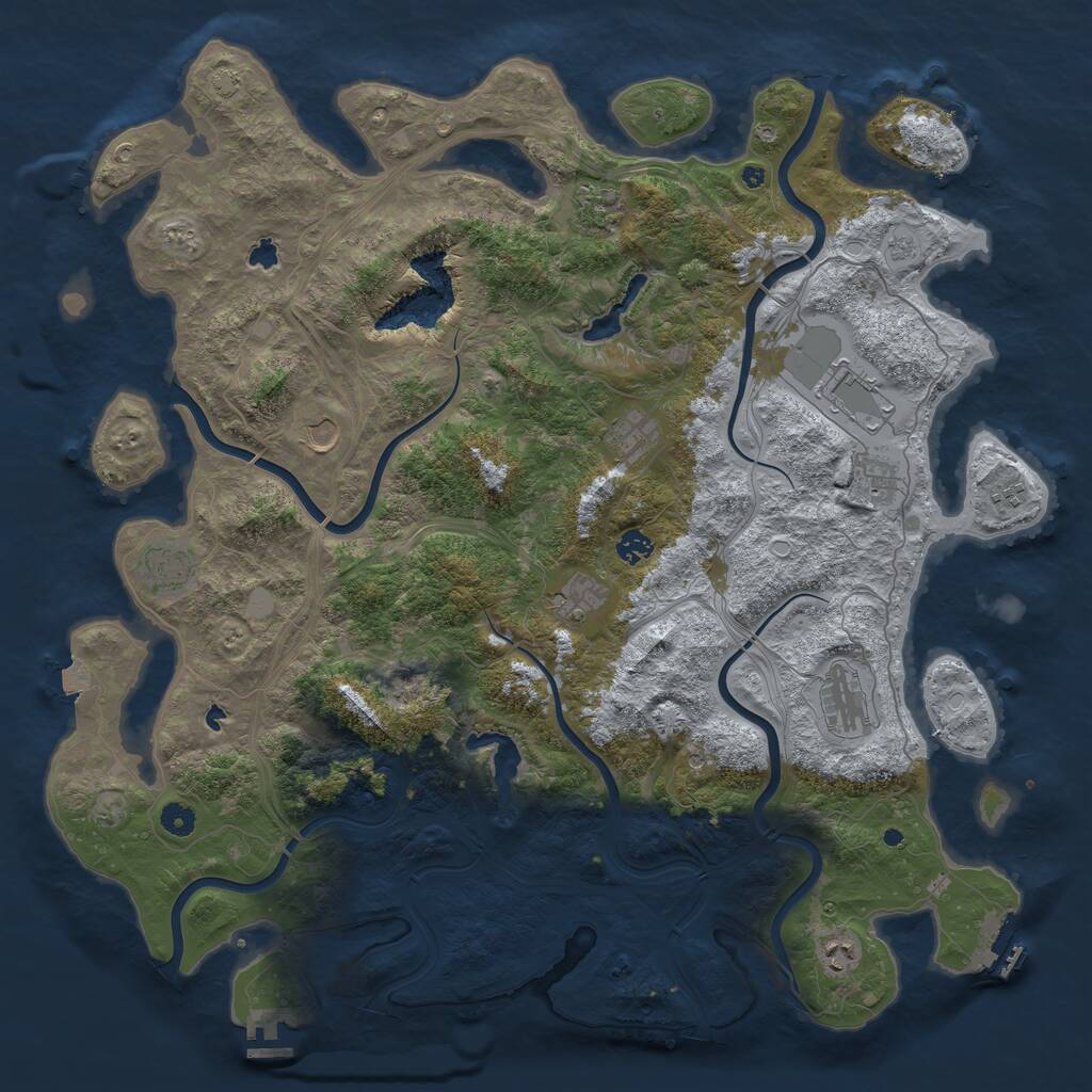 Rust Map: Procedural Map, Size: 4800, Seed: 1691477260, 17 Monuments
