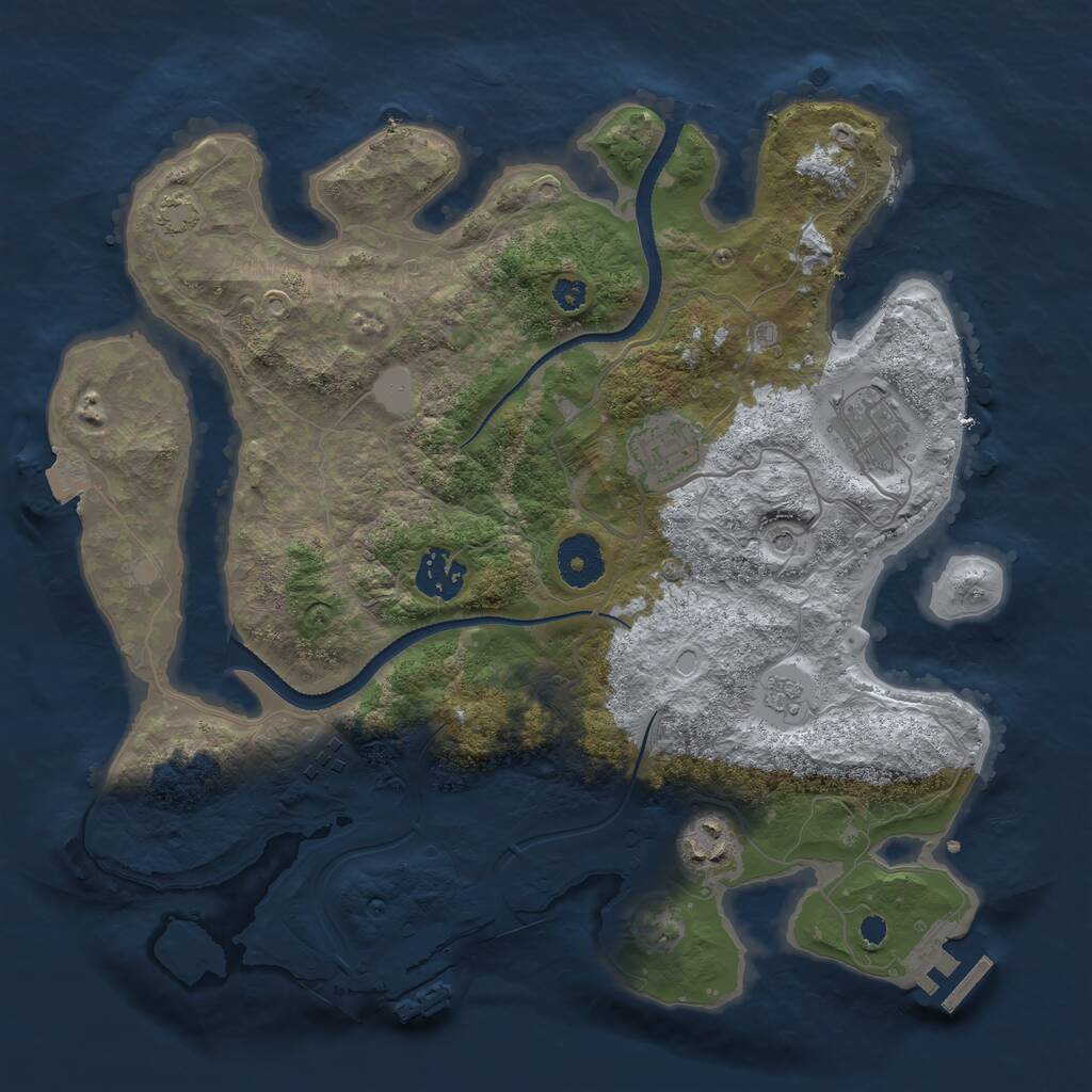 Rust Map: Procedural Map, Size: 3300, Seed: 413337131, 11 Monuments