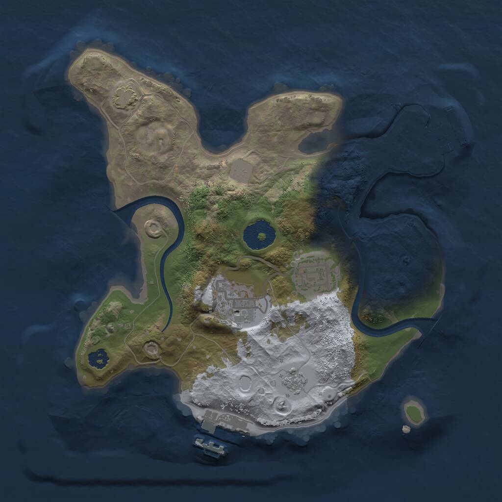 Rust Map: Procedural Map, Size: 2500, Seed: 2025, 7 Monuments